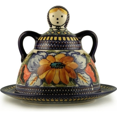 Polish Pottery Cheese Lady 10&quot;