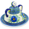 Polish Pottery Cheese Lady 10&quot; Orchid Crown UNIKAT