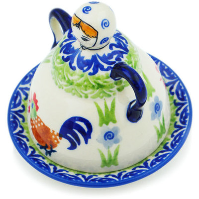 Polish Pottery Cheese Lady 4&quot; Rooster Strut UNIKAT