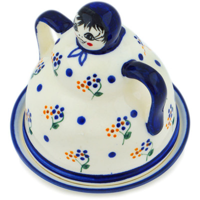Polish Pottery Cheese Lady 4&quot; Simply Floral