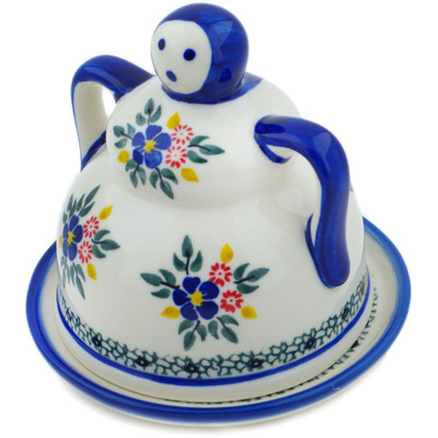 Polish Pottery Cheese Lady 5&quot; Blissful Blossoms