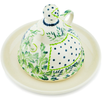 Polish Pottery Cheese Lady 5&quot; Monstera Deliciosa