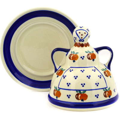 Polish Pottery Cheese Lady 6&quot; Country Apple