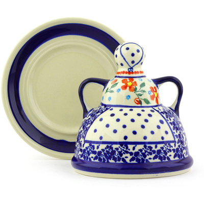 Polish Pottery Cheese Lady 6&quot; Country Garden