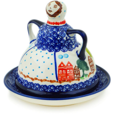 Polish Pottery Cheese Lady 6&quot; In The Neighborhood