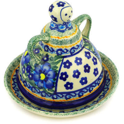 Polish Pottery Cheese Lady 6&quot; Texas Poppy UNIKAT