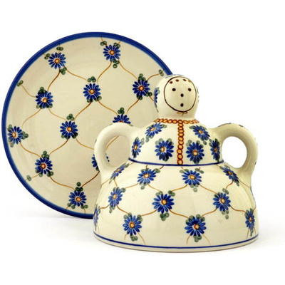 Polish Pottery Cheese Lady 8&quot; Aster Trellis