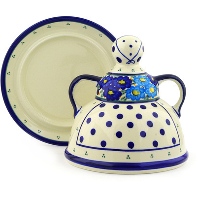 Polish Pottery Cheese Lady 8&quot; Aura