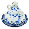 Polish Pottery Cheese Lady 8&quot; Blue Spring