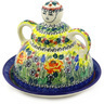 Polish Pottery Cheese Lady 8&quot; Copper Rose Meadow UNIKAT