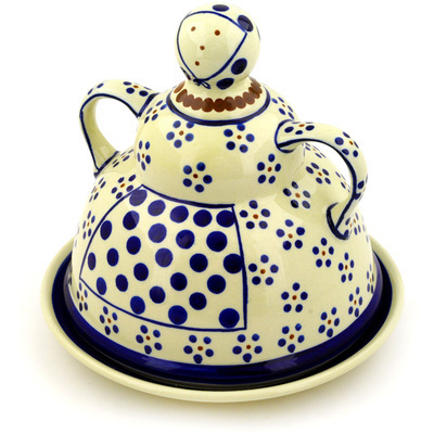 Polish Pottery Cheese Lady 8&quot; Daisy Dots