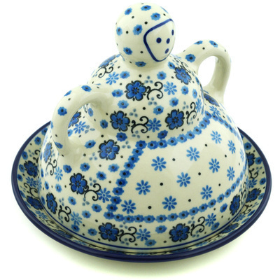 Polish Pottery Cheese Lady 8&quot; Dance With Joy