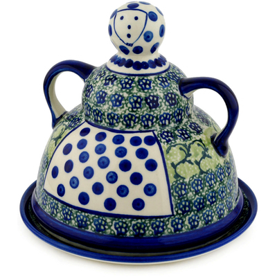 Polish Pottery Cheese Lady 8&quot; Emerald Forest