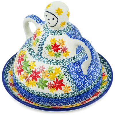 Polish Pottery Cheese Lady 8&quot; Fall Vibes