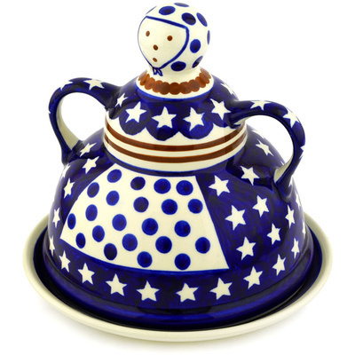 Polish Pottery Cheese Lady 8&quot; Stars And Stripes