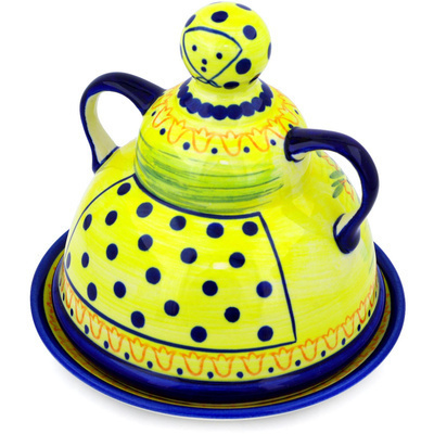 Polish Pottery Cheese Lady 8&quot; Sunny Side Up