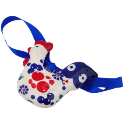 Polish Pottery Chicken Christmas Ornament Burst Of Berries