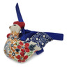 Polish Pottery Chicken Christmas Ornament Summer Bouquet UNIKAT