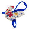 Polish Pottery Chicken Christmas Ornament Wild Flower Bloom UNIKAT