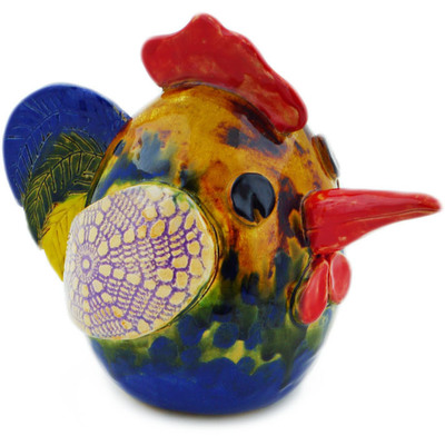 Clay Chicken Figurine 10&quot; Brown