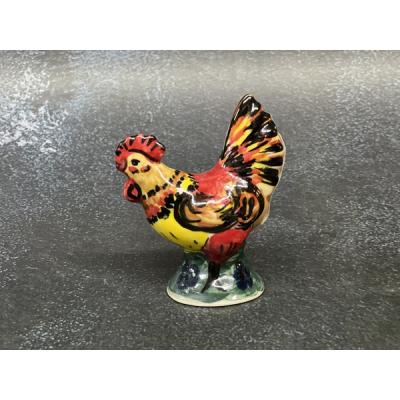 Polish Pottery Chicken Figurine 4&quot;