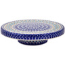 Polish Pottery Chip and Dip and Cake Stand Combo Blue Chain UNIKAT