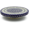 Polish Pottery Chip and Dip and Cake Stand Combo Peacock