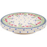 Polish Pottery Chip and Dip and Cake Stand Combo Red Blossom