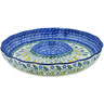 Polish Pottery Chip and Dip Platter 10&quot; Crazy Daisy