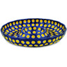 Polish Pottery Chip and Dip Platter 10&quot; Yellow Dots