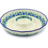 Polish Pottery Chip and Dip Platter 12&quot; Blue Bell Wreath