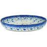 Polish Pottery Chip and Dip Platter 12&quot; Blue Grapevine