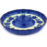 Polish Pottery Chip and Dip Platter 12&quot; Blue Poppies