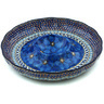 Polish Pottery Chip and Dip Platter 12&quot; Blue Poppies UNIKAT