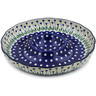 Polish Pottery Chip and Dip Platter 12&quot; Blue Tulip Peacock