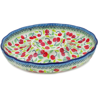 Polish Pottery Chip and Dip Platter 12&quot; Cherry Sweet