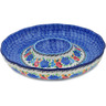 Polish Pottery Chip and Dip Platter 12&quot; Floweret
