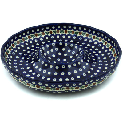 Polish Pottery Chip and Dip Platter 12&quot; Mosquito