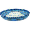 Polish Pottery Chip and Dip Platter 12&quot; Sparkling Sea UNIKAT