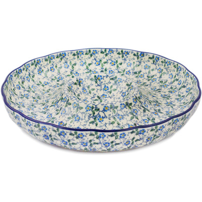 Polish Pottery Chip and Dip Platter 12&quot; Summer Wind
