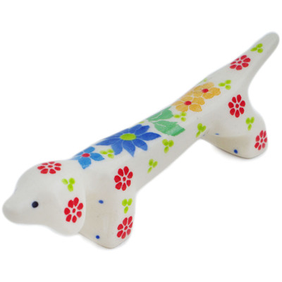 Polish Pottery Chopstick Rest, Knife Rest Wreath Of Life UNIKAT