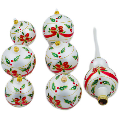Polish Pottery Christmas Ball Ornament 14&quot; Mistletoe