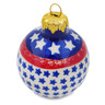 Polish Pottery Christmas Ball Ornament 3&quot; Big Stars, Big Dreams