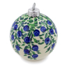 Polish Pottery Christmas Ball Ornament 3&quot; Blue Dream