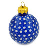 Polish Pottery Christmas Ball Ornament 3&quot; Blue Heaven