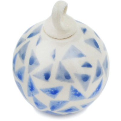 Polish Pottery Christmas Ball Ornament 3&quot; Cascading Mosaic UNIKAT
