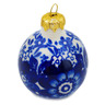 Polish Pottery Christmas Ball Ornament 3&quot; Fancy Floral UNIKAT