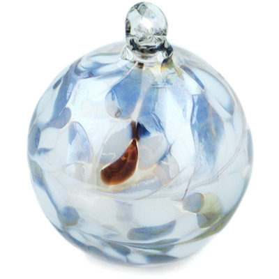 Glass Christmas Ball Ornament 3&quot; Frosty Blue