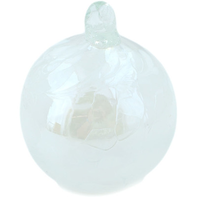 Glass Christmas Ball Ornament 3&quot; Frosty White