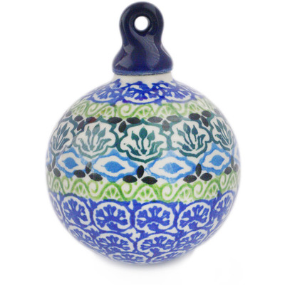 Polish Pottery Christmas Ball Ornament 3&quot;